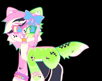 OPEN  Custom furry fursona oc adopt | cute design cheap