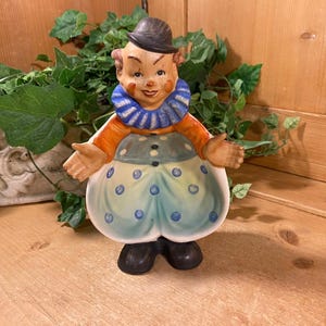 Vintage Ceramic Clown Trinket Dish | Lipper & Man | Made In Japan | Midcentury Modern Shelf Decor | Clowns | Painted Clown Candy Dish