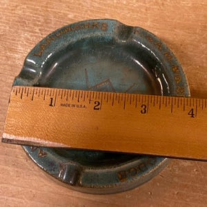 Vintage Masonic Lodge Pottery Ashtray | FA M 319 Ancient Landmarks | Free & Accepted Masons of Indiana | Lodge 319 | Freemasons | MCM Decor image 3