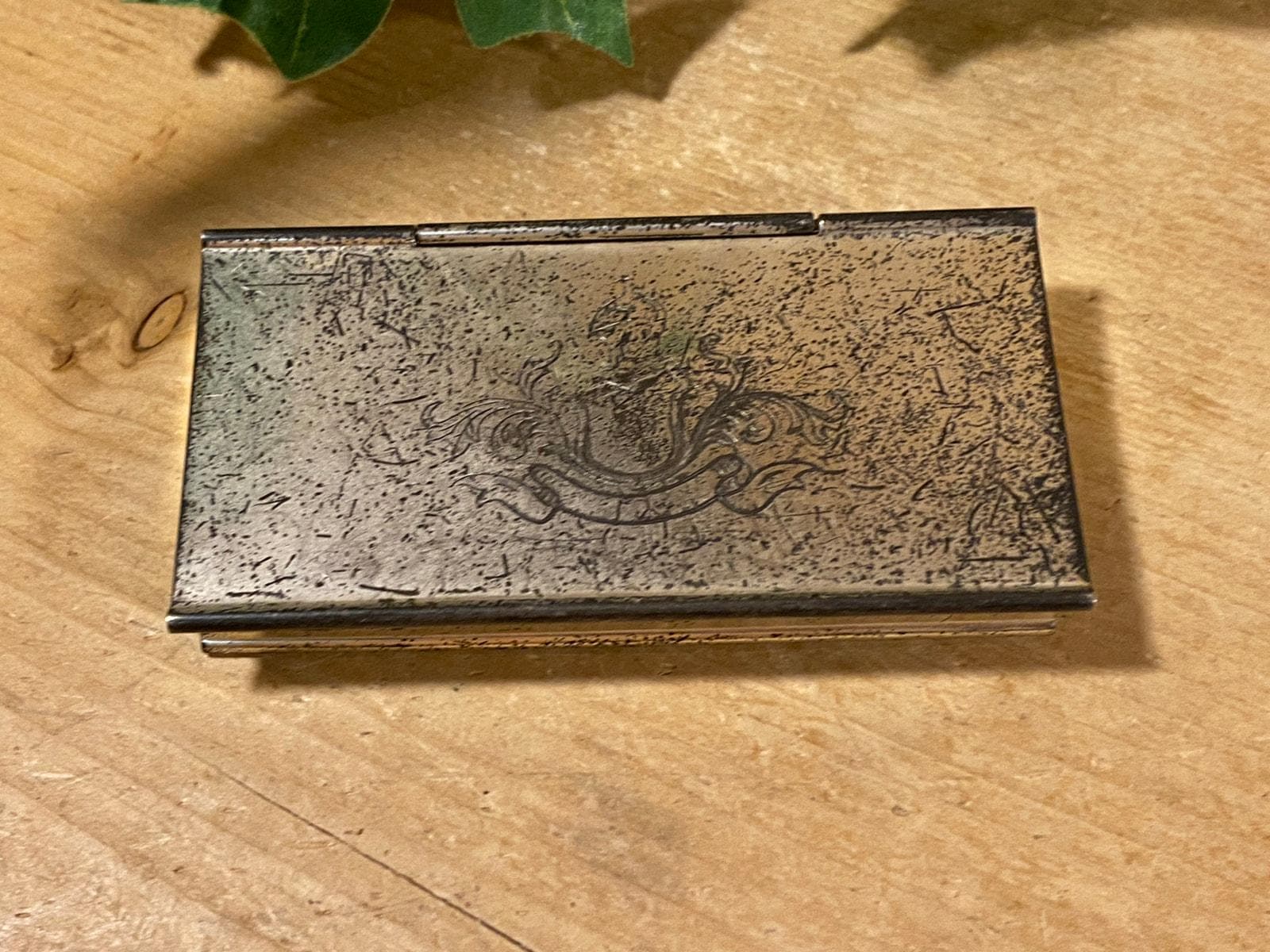 Vintage Sterling Silver Postage Stamp Holder Napier Hinged Silver Stamp Box with Dividers 1920s-1940s Art Decor Decor Academia