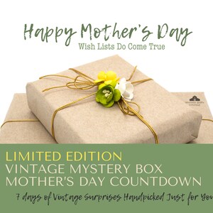 Vintage Decor Mother's Day Countdown Mystery Box | 7 Days of Gifts for Mom | Countdown Gift for Women | Personalized Gift for Mother's Day