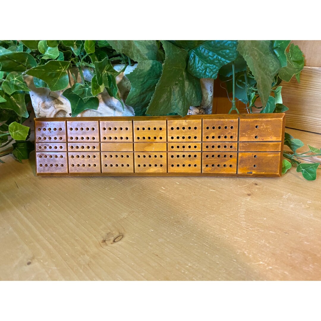 Vintage Wooden Cribbage Board Wood Cribbage Card Board Mid Etsy