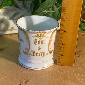 Tom and Jerry Floral Federal Cup | 11132 | Tom and Jerry White Mustache Mug with Gold Trim | Victorian Table Decor | Shabby Chic Decor image 8