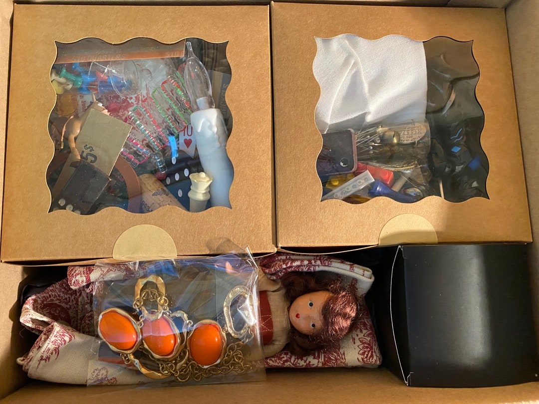 Vintage Doll Kit Junk Drawer Treasure Box Mixed Media DIY Assemblage