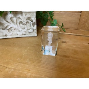 Vintage Betty Boop Laser Glass Paper Weight | Cartoon Character | Vintage Desk Decor | Glass Paper Weight