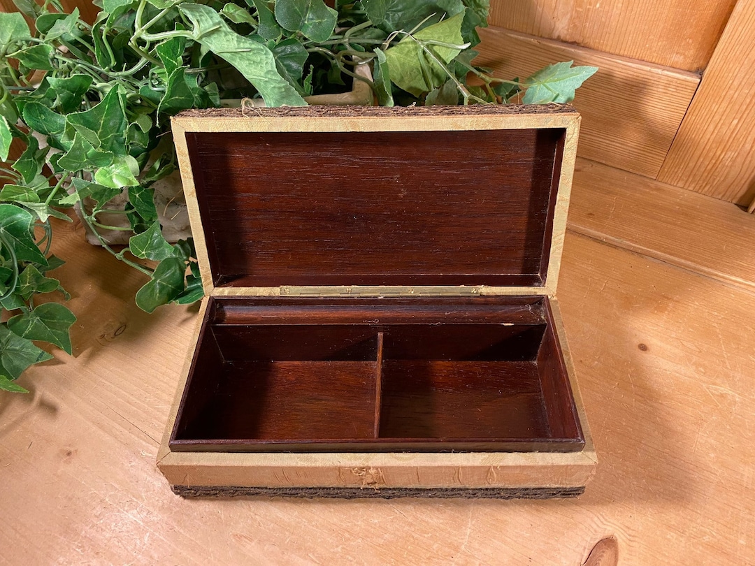 Antique Floral Fabric-covered Writing Box With Fancy Trim