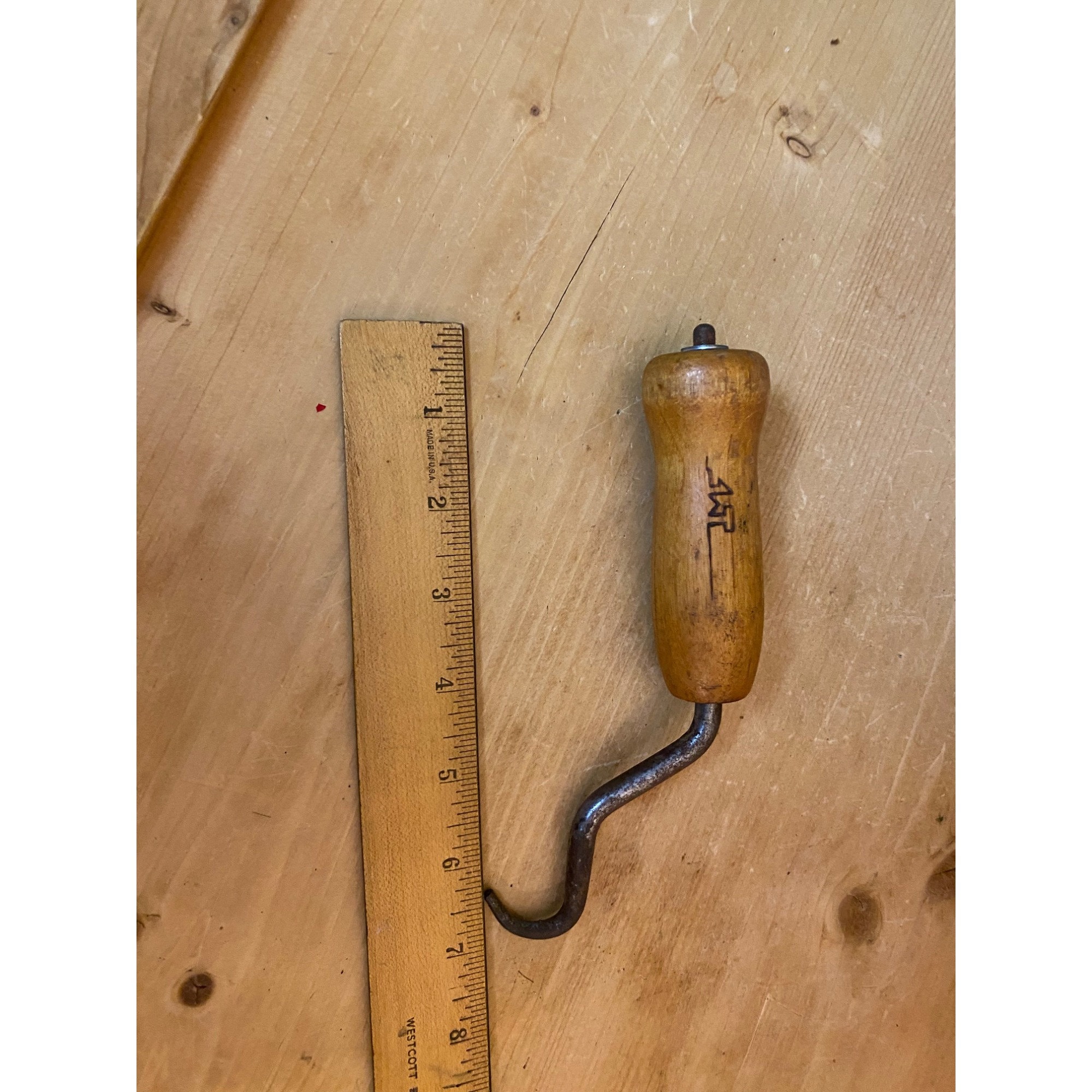 Vintage Wooden Handled Wire Twisting Hook Tool | Various | Wire