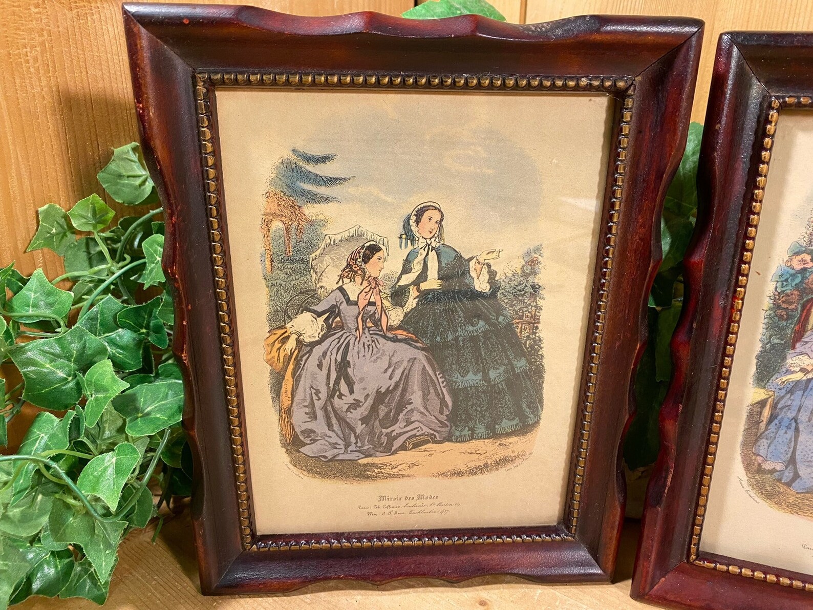 Vintage Framed Victorian Art Prints Set Of 2 Miroir Des Modes 