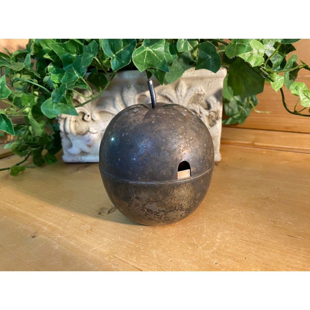 Vintage Silver Apple Sugar Bowl W/ Red Enamel Interior Reed & Barton