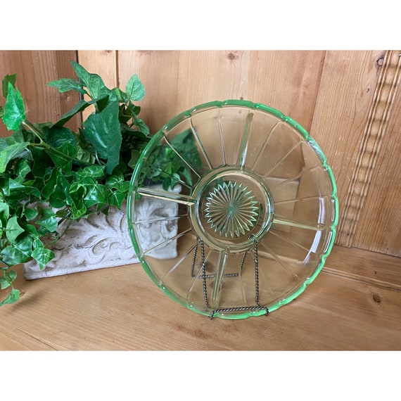 Vintage Green Uranium Glass Vegetable Tray Vaseline Etsy
