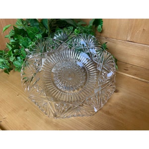 Vintage Molded Glass Fluted Glass Serving Bowl | Shabby Chic Bowl | Vintage Dining Room Decor | Serveware | Ornate Glass Dish | Decorative