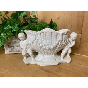 Vintage Ceramic Cherub Planter | Shabby Chic | Vintage Living Room Decor | Cherub Figurine | Plants | Garden | Whimsical Planter | Flowers