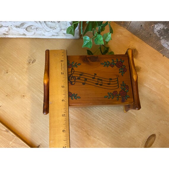 Vintage Music Notes Wooden Cedar Music & Jewelry Box … Gem