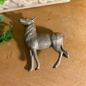 Vintage Cast Metal Llama | Silver Metal Llama Figurine (seperated) | Vintage Farmhouse Shelf Decor | Silver Llama Figure