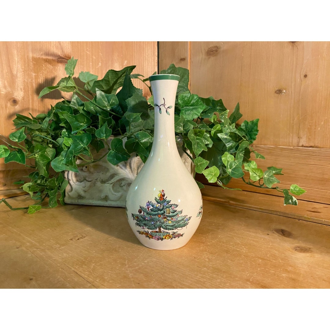 Vintage White Porcelain Christmas Tree Vase Spode Made in England