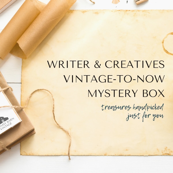 Writer & Creative Vintage-to-Now Mystery Box | Combo Vintage Mystery Box and Junk Drawer Treasure Box Lot | Writing Prompt Mystery Box |