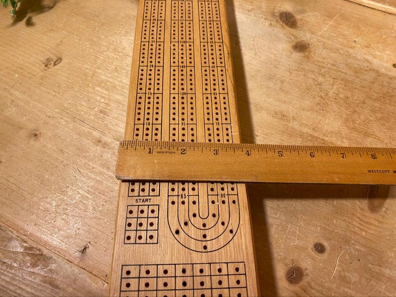 Vintage Wooden Continuous Track Cribbage Board With Pegs | Multi Track ...