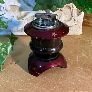 Vintage Red Floral Tripod Cigarette Lighter | Made in Japan | Decorative  Standing Lighter | Academia Decor | Cigarette Lighter | Cottagecore