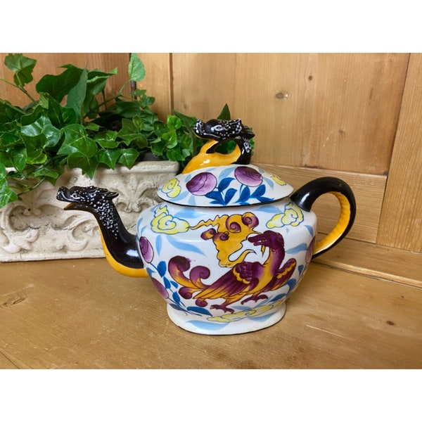 Gold Castle Hand Painted Tea Pot Etsy