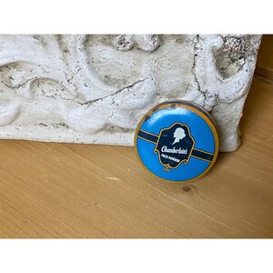 Vintage Chamberlain&#39;s Face Powder Blue Lithograph Tin | Victorian | Vintage Advertising Tin | Vintage Beauty Products |