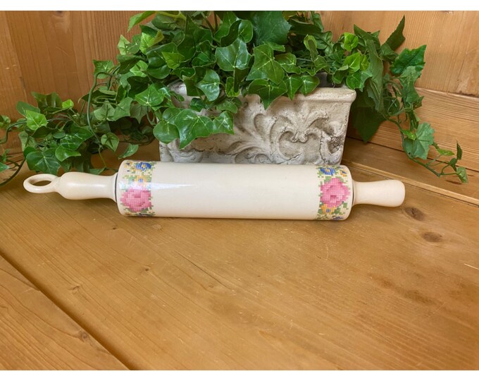 Vintage Ceramic Rolling Pin Barker Petit Rolling Pin Cottagecore