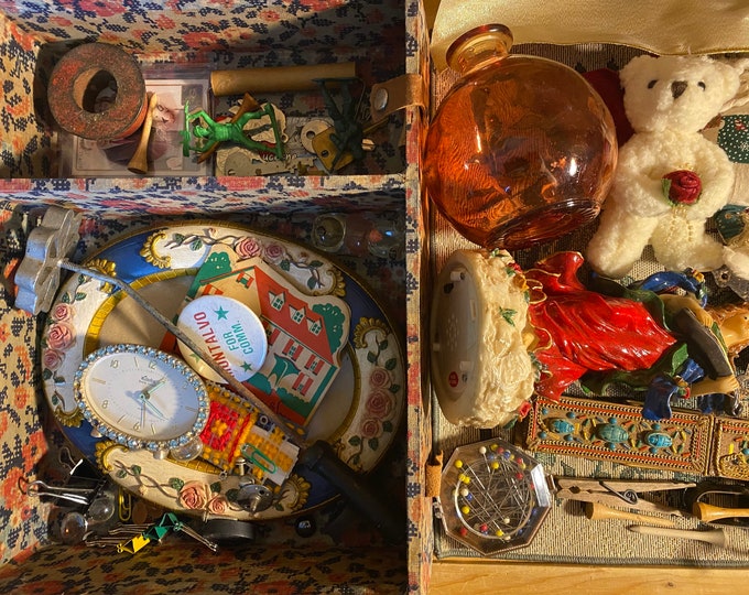 Full Box Objects Found Objects Configuration Box | Assemblage Mixed Media | Shadow Box ...