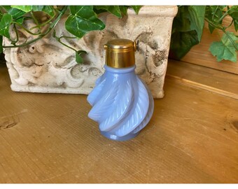 Vintage Blue Fenton Glass DeVibliss Perfume Bottle | Baby Blue Wavy Glass Perfume Bottle | Cottagecore | Shabby Chic | Victorian