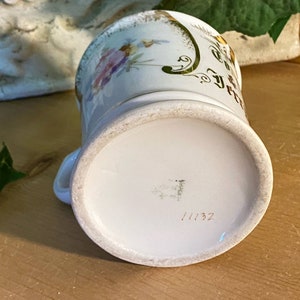Tom and Jerry Floral Federal Cup | 11132 | Tom and Jerry White Mustache Mug with Gold Trim | Victorian Table Decor | Shabby Chic Decor image 6