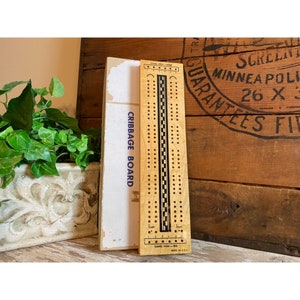 Vintage Cribbage Board | A & I Games | Board Games | Vintage Games | Classic Wooden Game With Box