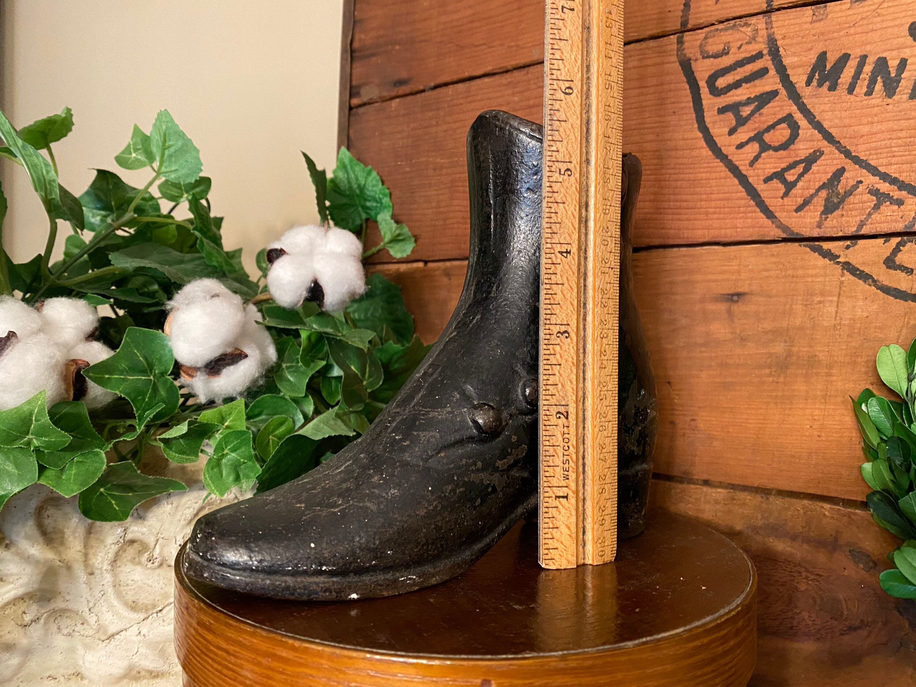 Antique Cast Iron Boot Black Cast Iron Boot Vintage Cast Etsy