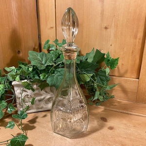 Vintage Clear Glass Wine Decanter with Stopper | Kentucky Tavern Decanter | Academia Table Decor | Home Bar | Barware | Midcentury Decor