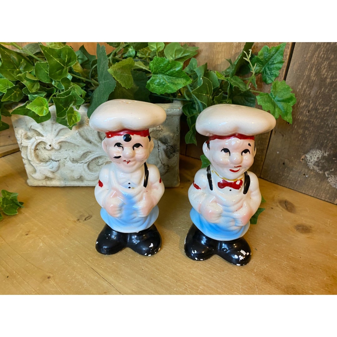 Vintage Chef Ceramic Salt and Pepper Shakers - Set of Two | Young Chef ...
