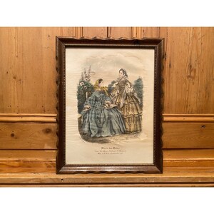 Vintage Miroir Des Modes Framed Print | Vintage Art Drawing Print | Aristocrat Ladies | Vintage Wall Decor | Traditional Art | Sketch Art
