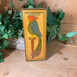 Vintage Wooden Tropical Bird Puzzle (new old stock/ new in package) | OCI Puzzle | Boho Decor | Classic Wood Puzzle | Parrot Puzzle