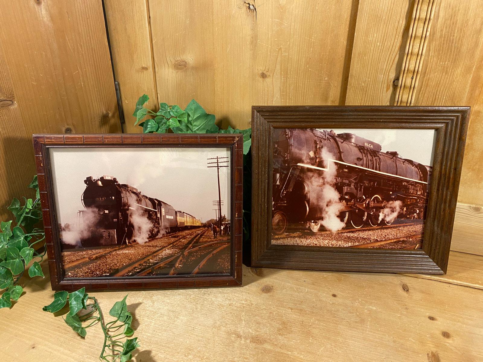 Vintage Framed Locomotive Train Photos - Set of 2 | Train Photographs ...