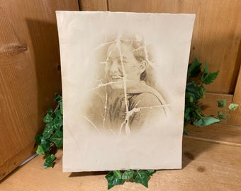 Vintage Black and White Photograph of A Woman | Academia | Vintage Photography | Sepia Tone Vintage Portrait | Wall Decor | Art Print