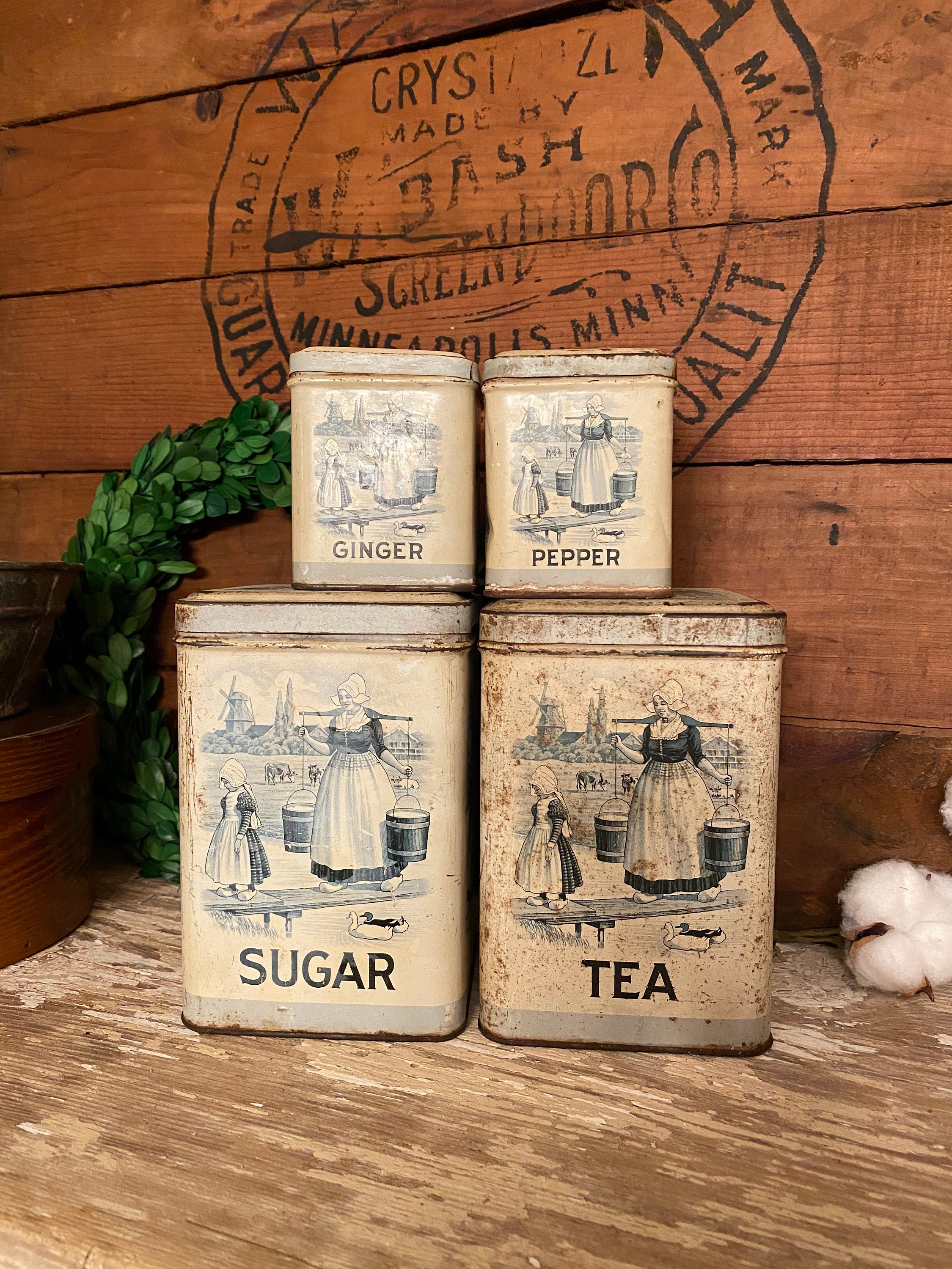 Vintage Thermos Canisters - Set of 3 - Country Village Shoppe