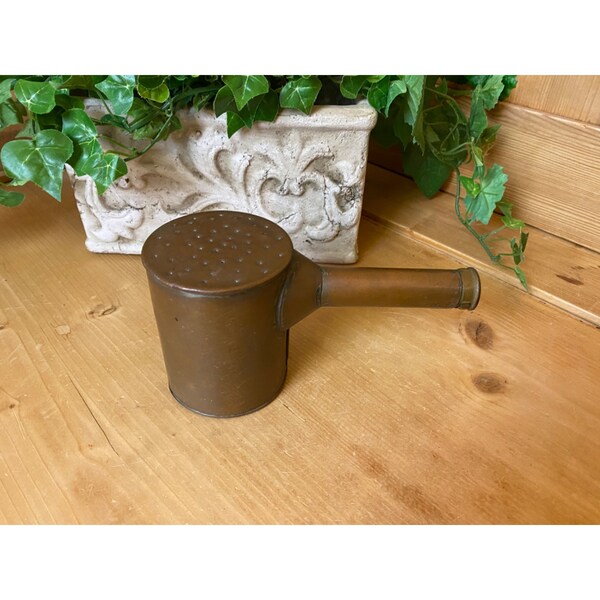 Solid Copper Salt Shaker With Handle | Lovely Patina | English Country Kitchen Decor | Cottagecore