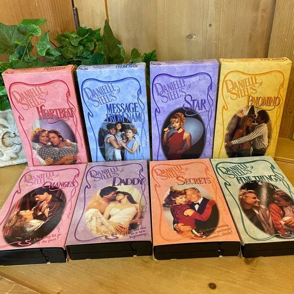 Vintage Danielle Steele Romance VHS Movies - Lot of 8 | 1424, 1425, 1426, 1427, 1430, 1432, 1433, 1434 | Retro VHS Tapes