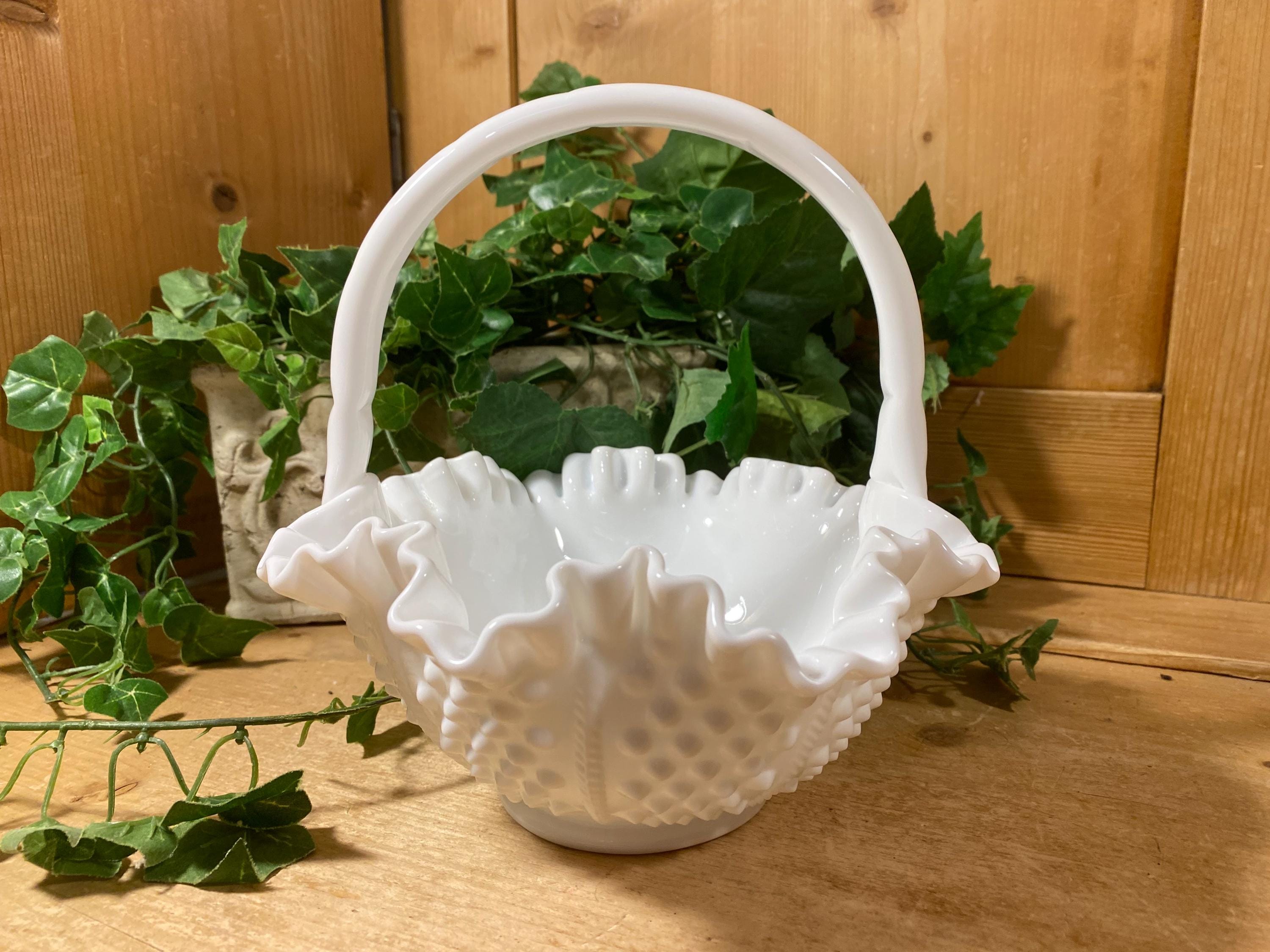 Fenton Glass Basket - Etsy
