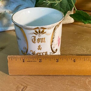 Tom and Jerry Floral Federal Cup | 11132 | Tom and Jerry White Mustache Mug with Gold Trim | Victorian Table Decor | Shabby Chic Decor image 7