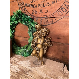 Cherub Miniature Candleholder | Wall Hanging Cherub Candleholder | Gold Cherub Decorations | Vintage Shabby Chic | Cherub