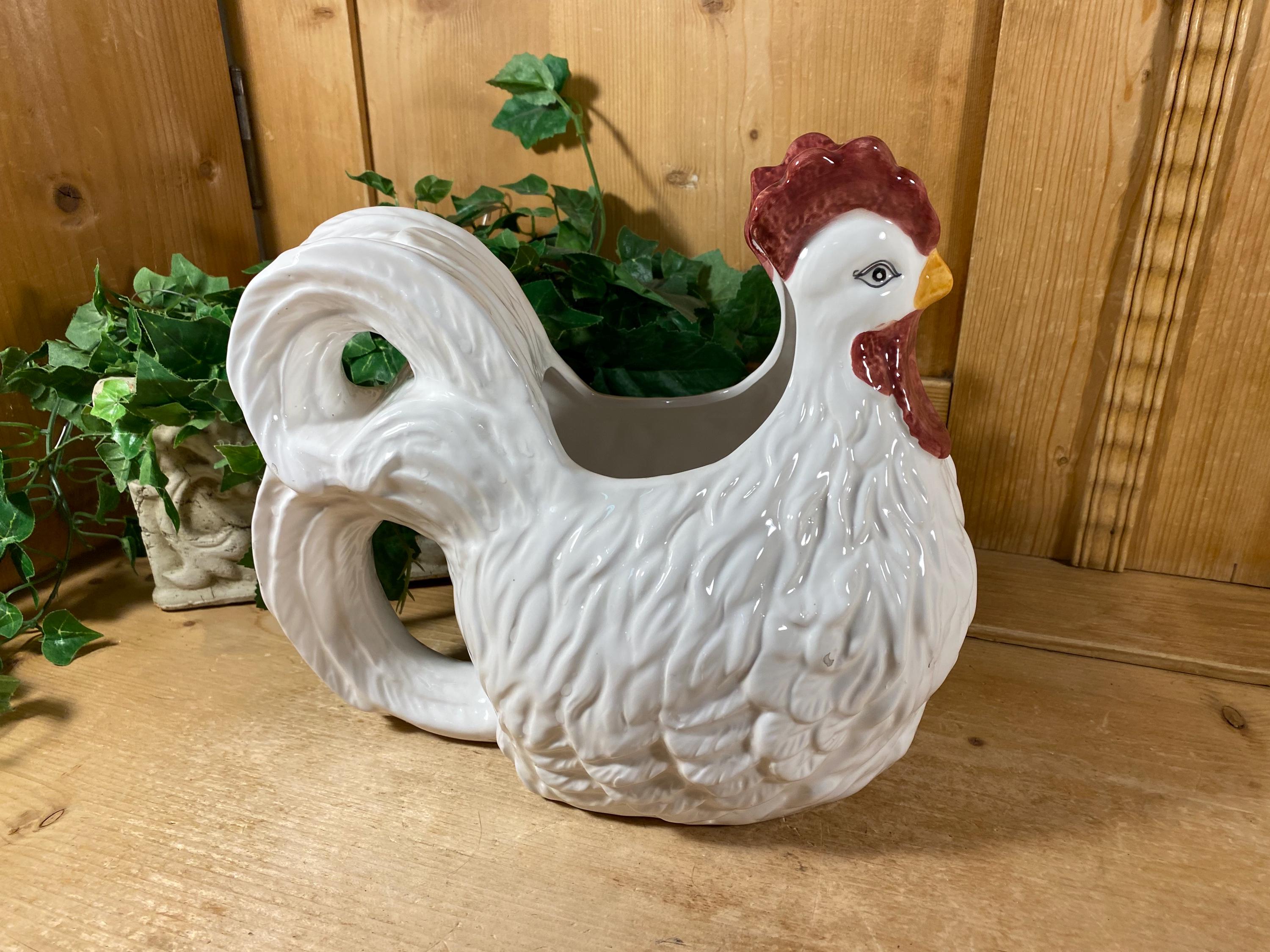 ポルトガル　ビンテージ　ニワトリ花瓶 Vintage Chicken Planters - Etsy