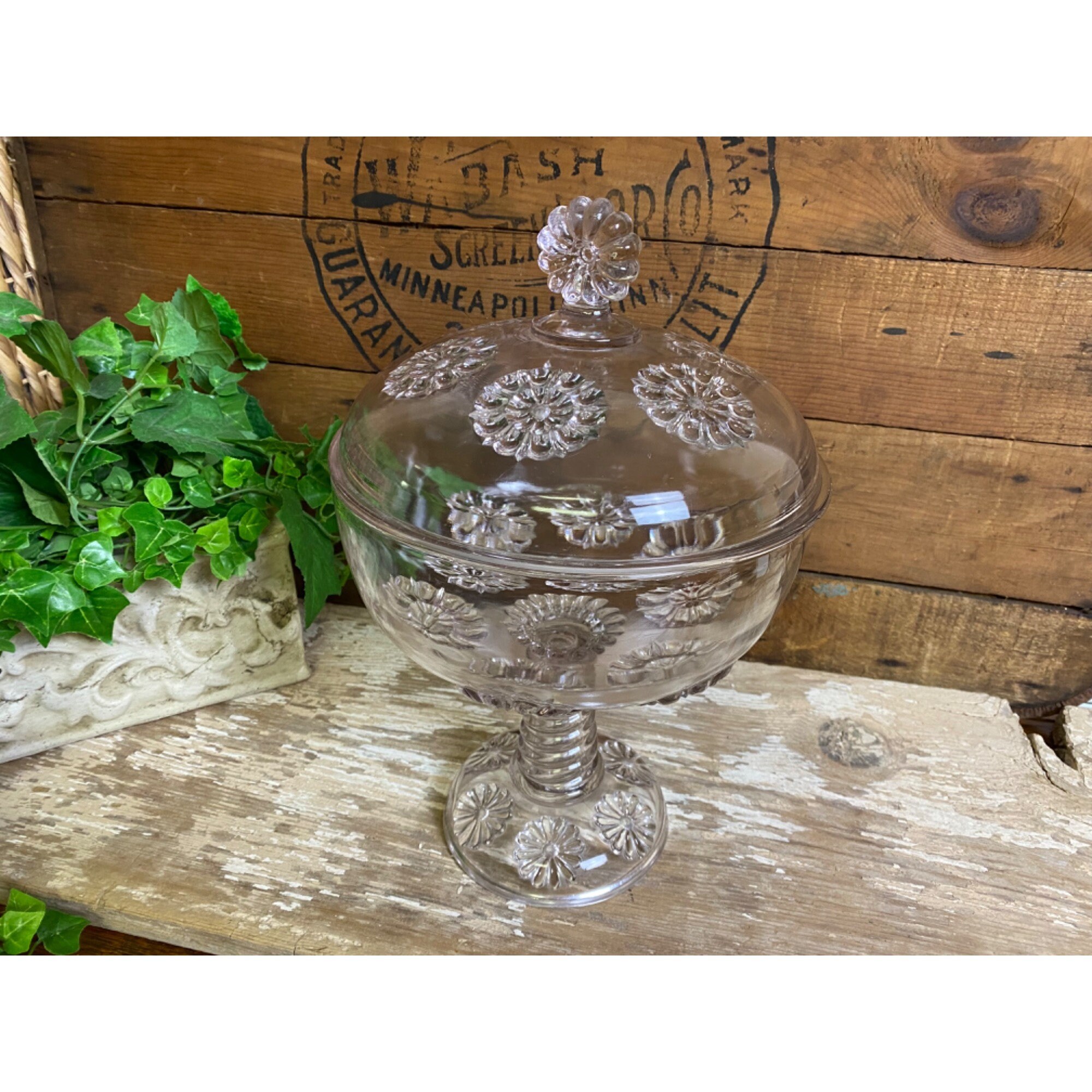Vintage Light Pink Glass Compote Pedestal Bowl With Lid Cottagecore Vintage Kitchen Decor Floral Art Glass Bowl Candy Dish Etsy Canada
