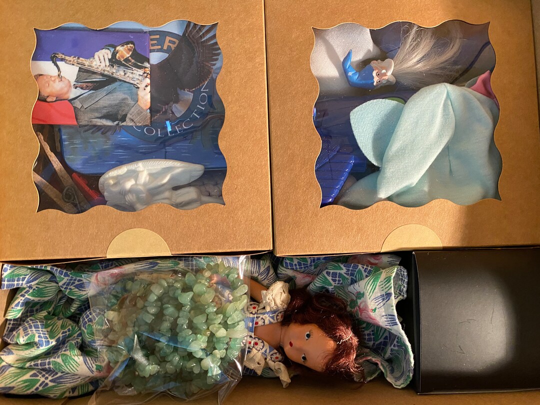 Vintage Doll Kit Junk Drawer Treasure Box Mixed Media DIY Assemblage