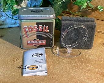 Vintage Tin: Fossil Genuine Classic Tin | Vintage Advertising | Academia Decor | Shelf Decor | Primitives | Rectangle Tin Box with Patina