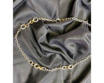 Vintage Brighton Embrace Silver/Gold Twisted Chain Necklace | Womens Brighton Necklace with Pouch | Womens Jewelry | Vintage Necklace