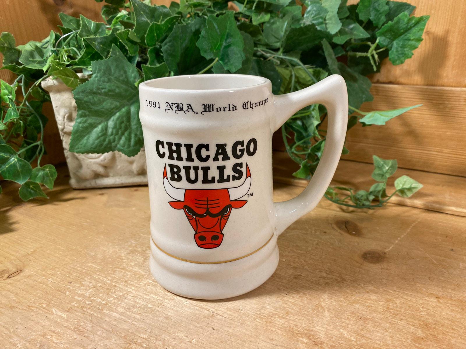 Chicago Bulls Cup Vintage Chicago Bulls World Champs Beer Mug 1991 NBA
