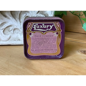 Vintage Luxury Face Powder The American Products Company Square Purple Tin | Shabby Chic | Vintage Advertising Tin | Vintage Beauty Products