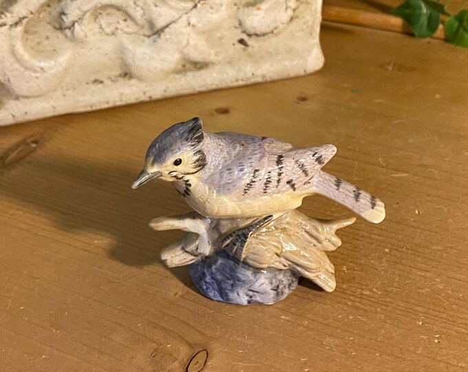 Vintage Porcelain Blue Jay Figurine 1987 Lefton Blue Jay Figurine Spring Bird Decor Cottagecore ...